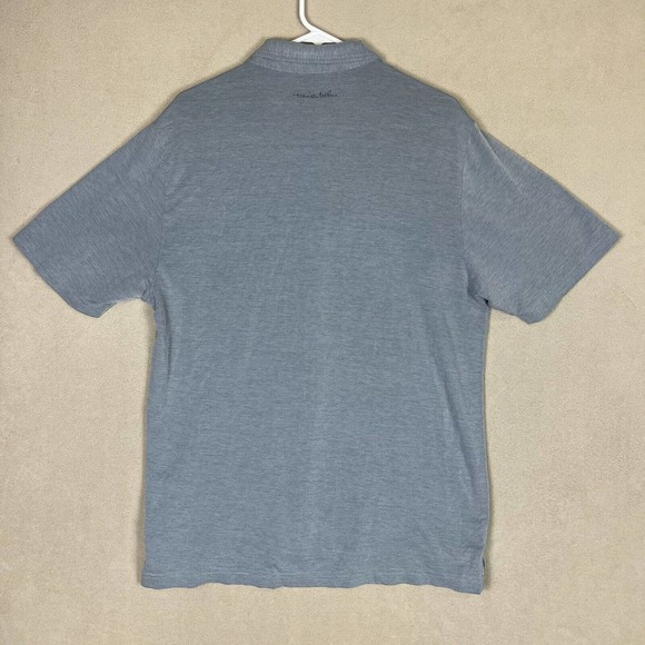 Travis Mathew Mens L Short Sleeve Polo Golf Shirt Chest Pocket Gray Embroidered - Picture 11 of 12